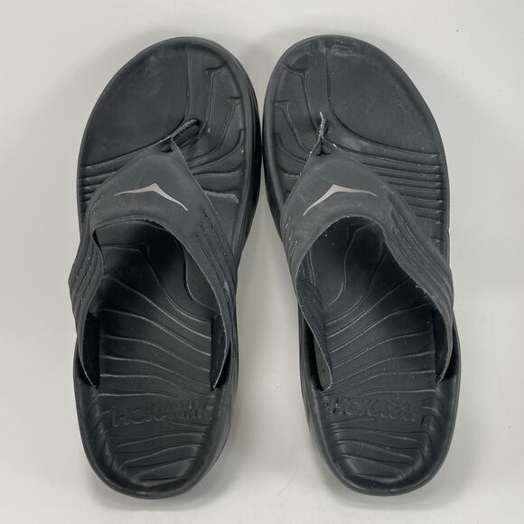 Hoka One One Ora Recovery Flip Flop Mens 10 Black Comfort Sandals, Womens 12 main image 8